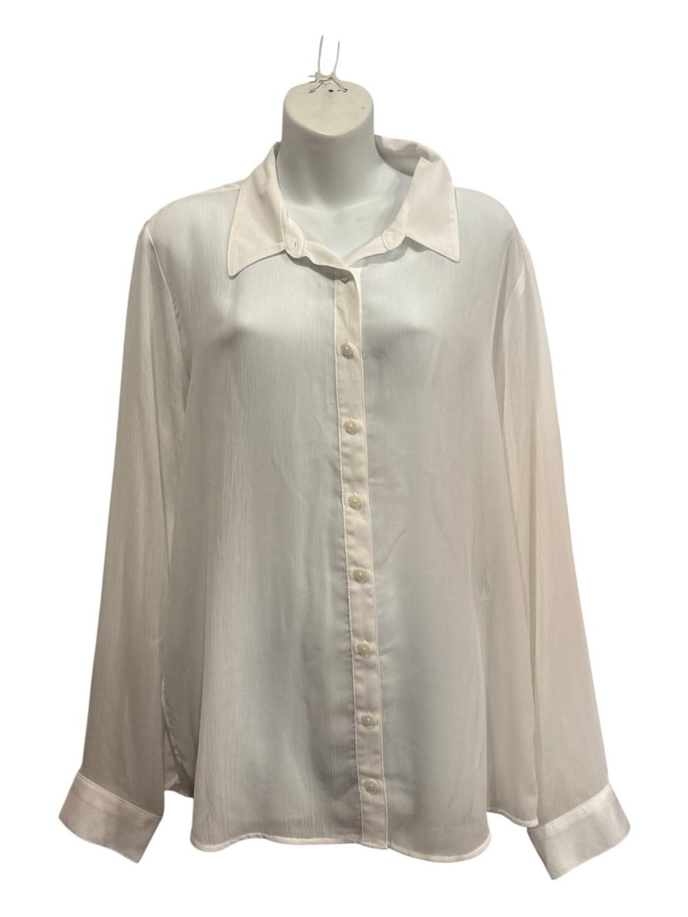 wild fable white Button-Down Collared sheer Blouse. Size XL